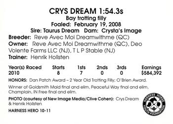 2011 Harness Heroes #10 Crys Dream Back